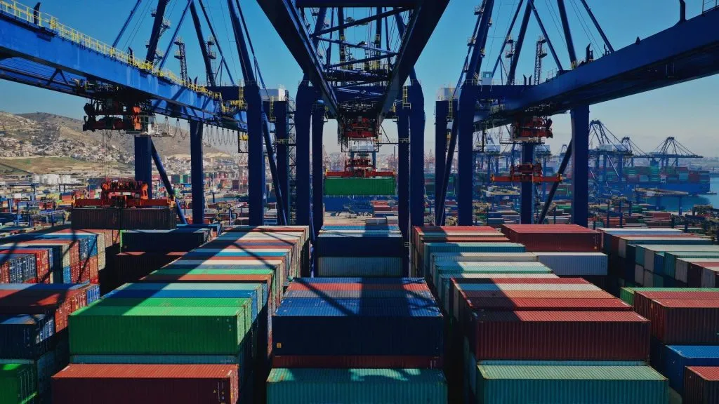 Shipping containers loaded on ship