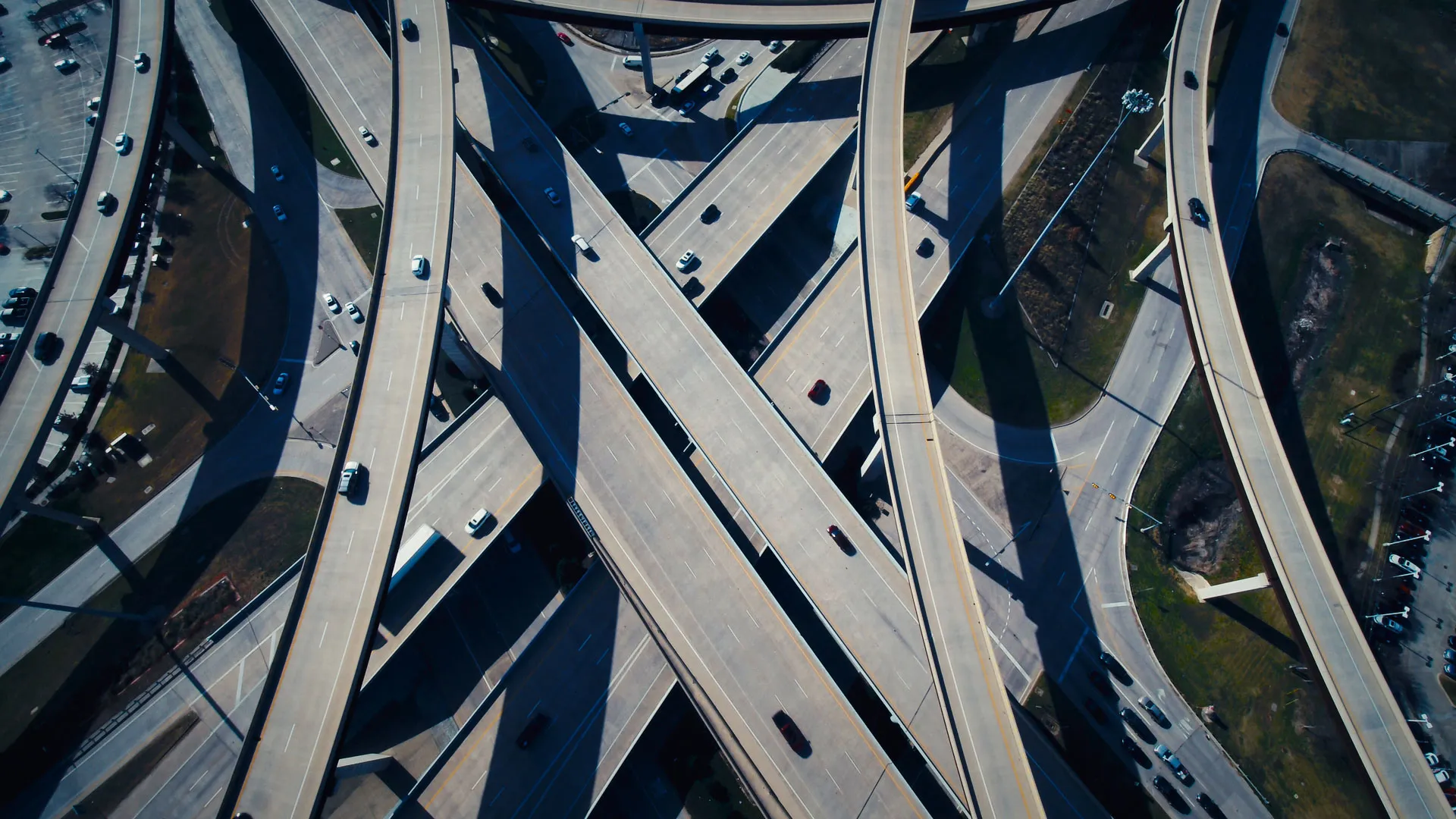 Highway intersection aerial